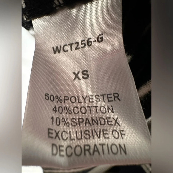 THML Anthropologie Cowl Neck Stripe Gray Black Dress Stretch Faux Suede Trim XS - Picture 12 of 14